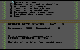Dragonriders of Pern screenshot 3 for Commodore 64